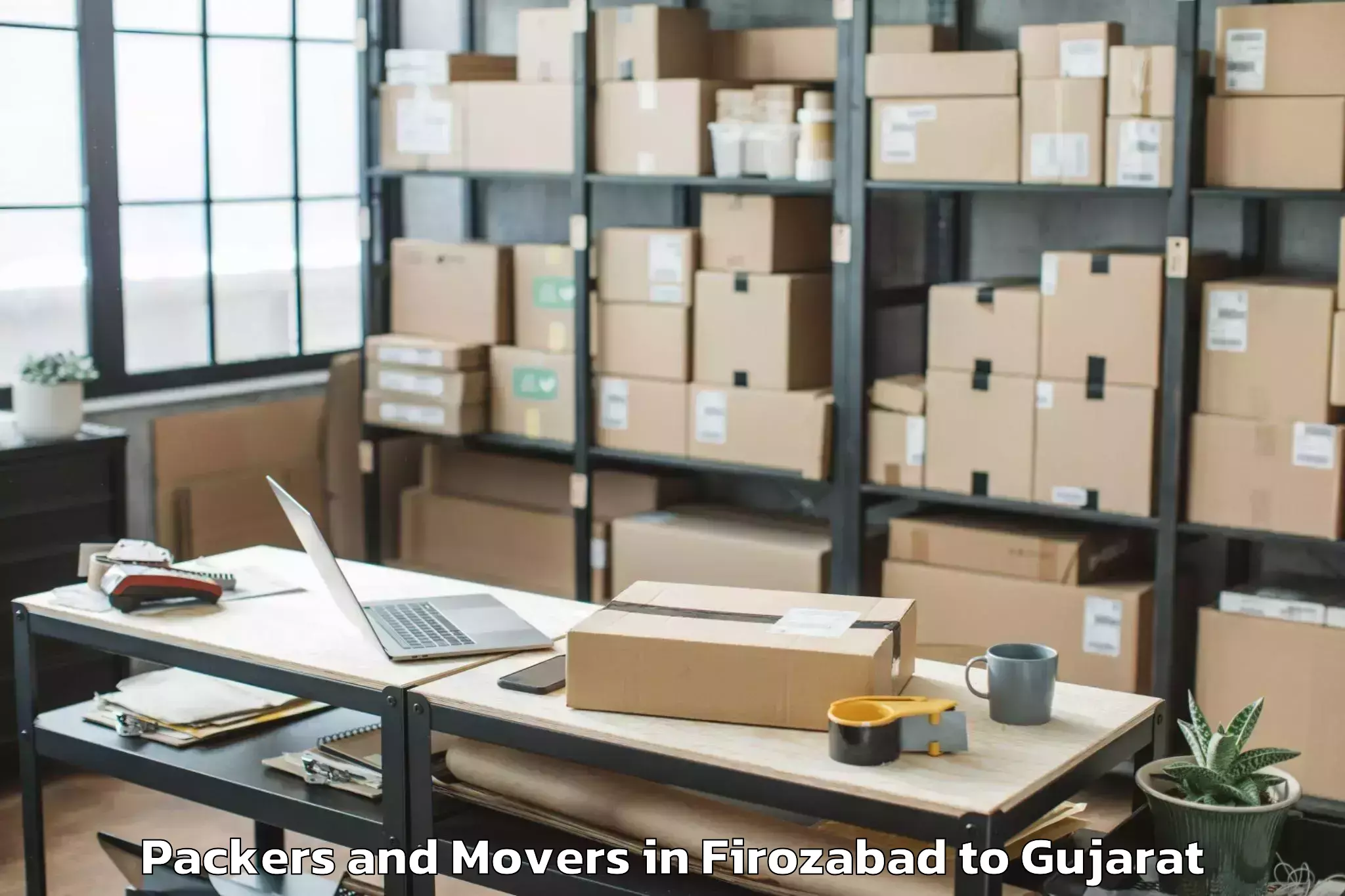 Reliable Firozabad to Khambhat Packers And Movers